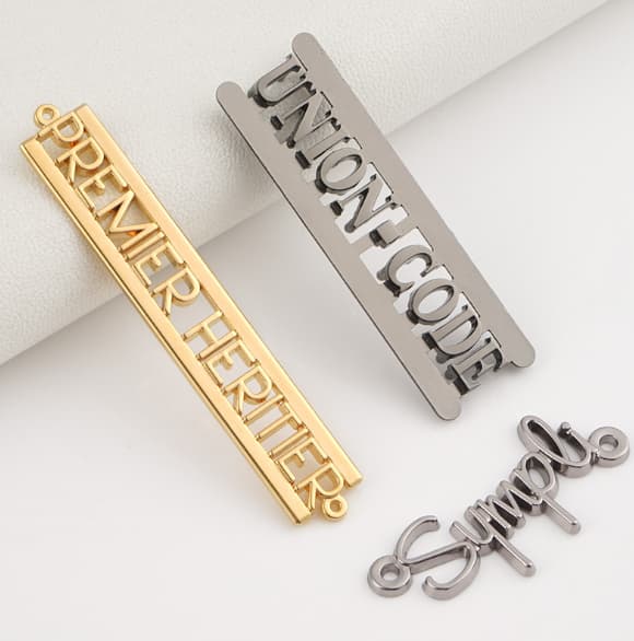 Separated Letters Gold Metal Logos
