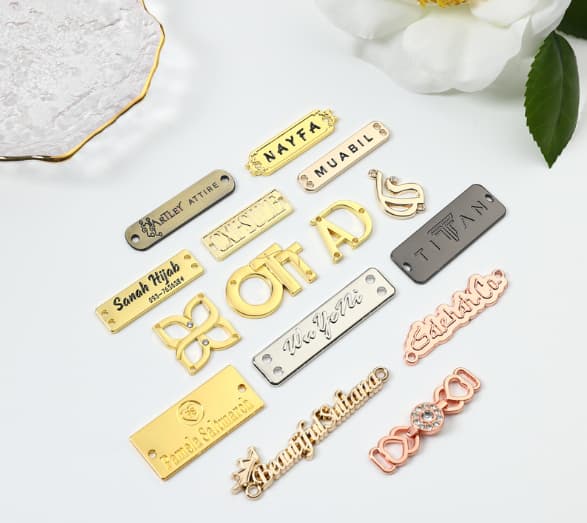 Metal Name Tags Logos for Bags Wallet