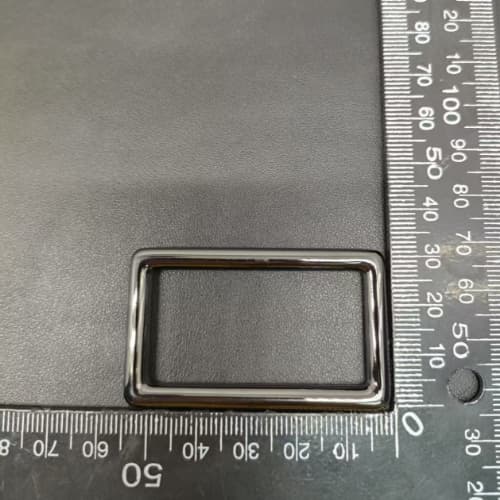 Rectangle Metal Buckle 40mm In Shiny Gunmetal For Bag