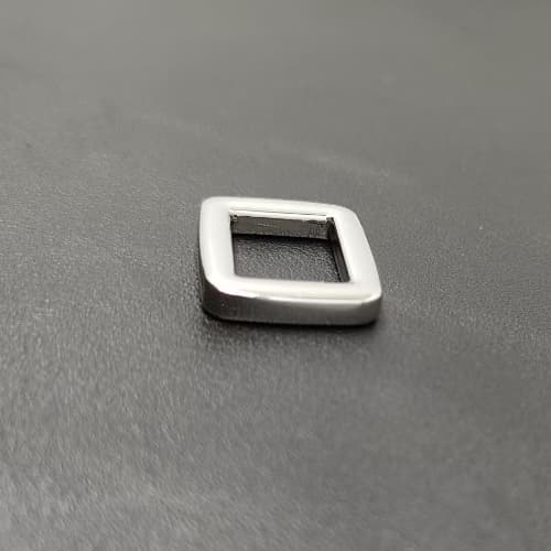 Metal Rectangle Buckle 15mm In Shiny Nickel For Bag Hardware