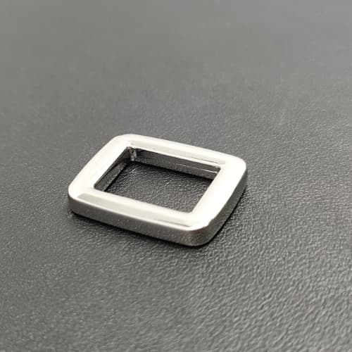 Metal Rectangle Buckle 15mm In Shiny Nickel For Bag Hardware
