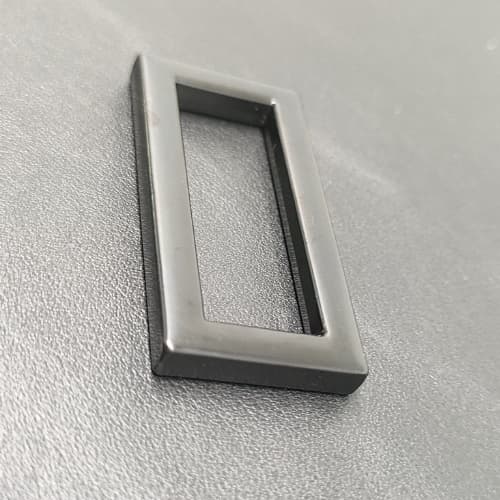 Metal Rectangle Ring 40mm In Matt Black For Bag