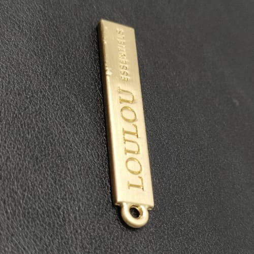Metal Logo Custom Brand In Brushed Gold For Handbag