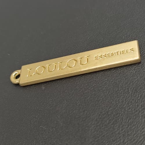 Metal Logo Custom Brand In Brushed Gold For Handbag