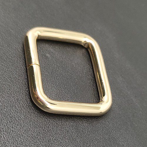 Square Ring Buckle 25mm In Light Gold For Bag