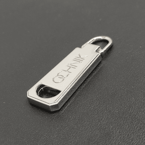 Metal Zipper Puller Bag Designer In Shiny Nickel For Bag