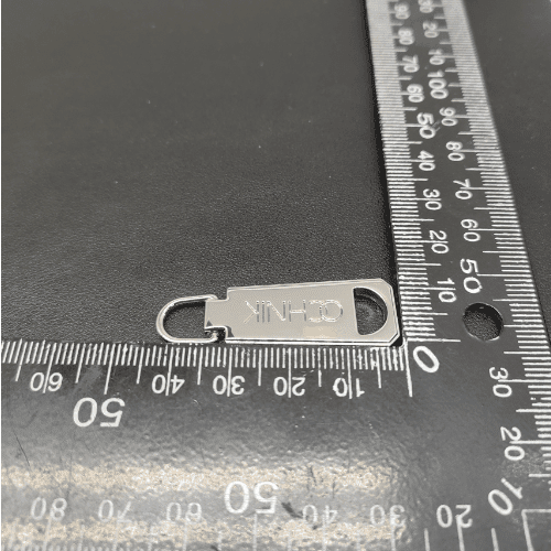Metal Zipper Puller Bag Designer In Shiny Nickel For Bag