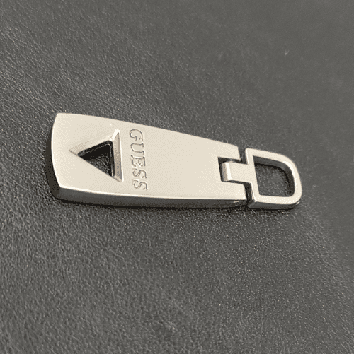 Metal Zipper Slider Puller With Engraved Logo For Bag