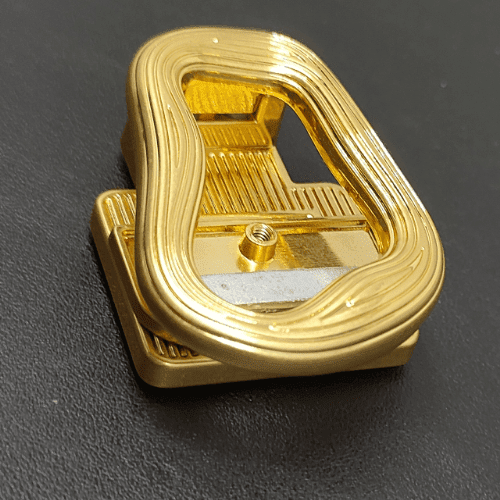 Metal Rectangle Turn Lock In Antique Gold For Bag