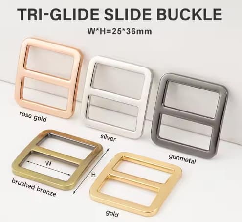 3/4″ 1″ 1.5″ Webbing Strap Tri Glide Adjustable Buckles 20 25 38mm Metal Tri-Glide Slide Buckle Kit for Bag Belt Diy Accessories