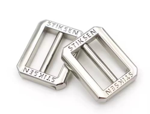Nickel logo Custom Engraved Slider Buckle Metal Adjuster Buckle for Bag