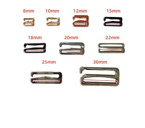 8mm 12mm 20mm Slider Adjuster Swimwear Hardware Accessories Clasp Bra Buckle Zinc Alloy Underwear Metal Dress for Underwear