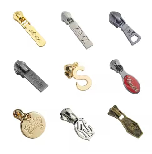 Custom OEM Metal Zipper Puller Custom Logo Slider Brand Logo Bag Zipper Puller Custom Metal Zipper Puller