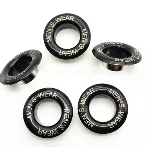 Zinc Alloy Custom Gold Metal Eyelet Grommet with Engraved Logo for Handbags