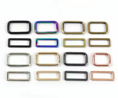Meetee 16-50mm Alloy Oblong Rectangle Buckle Garment Hardware Accessories Square Ring Buckles for Bag