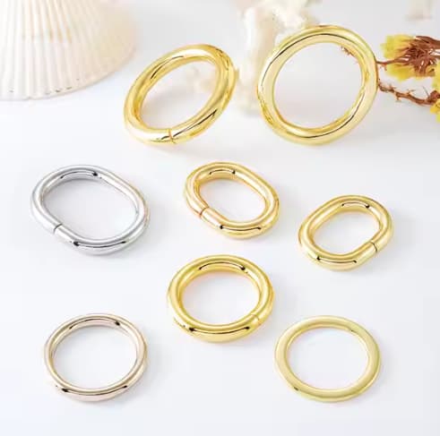 Bag Accessories Nickel 8 15mm Metal O-rings Custom Logo Spring Snap Clip Hook O Ring 25 38mm Gold Metal O Rings for Handbags