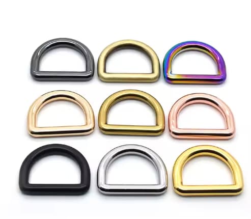 Wholesale Bag Accessories Adjustable Strap Ring D Zinc Alloy Custom Gold D-Ring Buckle Colorful Metal D Ring for Handbags