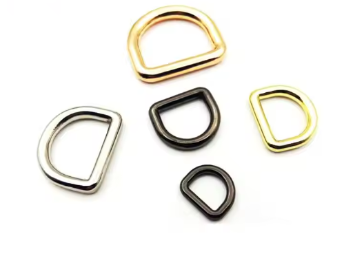 Custom Color Rose Gold Brushed Bronze D Ring Flat Metal Bag Making Accessories d Ring Metal for Handbags