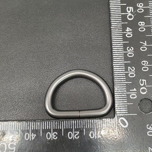 Metal D Ring 25mm In Matt Gunmetal For Handbag