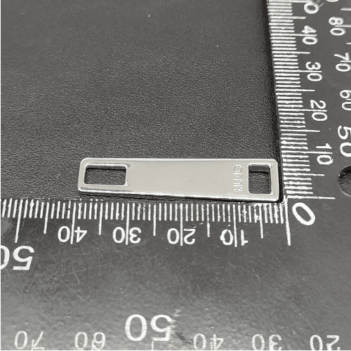 Metal Zipper Puller Customized Brand In Shiny Nickel For Bag