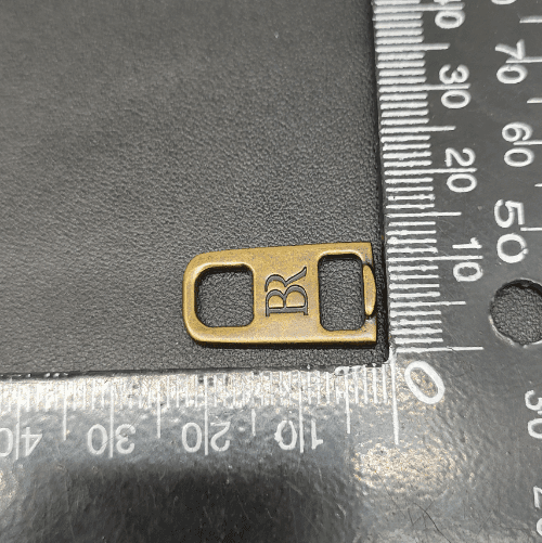 3# 5# Metal Zipper Puller Customized Logo In Oxy Brass For Bag