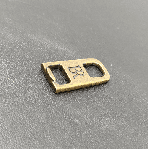 3# 5# Metal Zipper Puller Customized Logo In Oxy Brass For Bag
