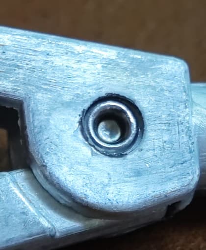 Dog hook pin installed