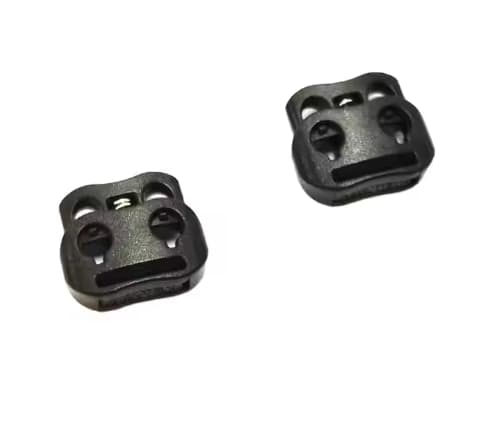 Black Plastic Cord Locks End Spring Stopper Toggle for Drawstrings Bags