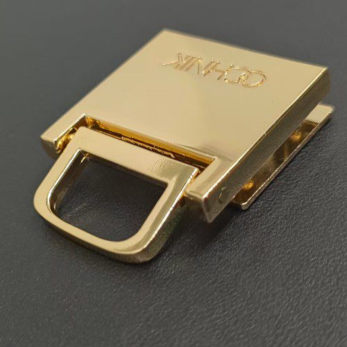 Metal Bag Lock 26mm Customized Design In Light Gold For Bag
